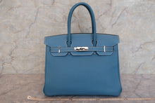 Load image into Gallery viewer, HERMES BIRKIN 30 Togo leather Blue jean  □H Engraving Hand bag 600120297
