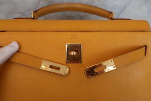 HERMES／エルメス ケリー32 クシュベル ジョーヌ 〇W刻印 ショルダーバッグ 700080175