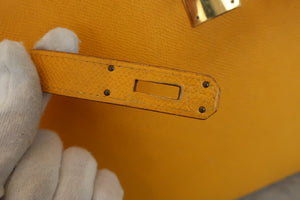HERMES／エルメス ケリー32 クシュベル ジョーヌ 〇W刻印 ショルダーバッグ 700080175