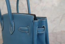 Load image into Gallery viewer, HERMES BIRKIN 30 Togo leather Blue jean  □H Engraving Hand bag 600120297
