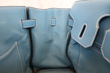 Load image into Gallery viewer, HERMES BIRKIN 30 Togo leather Blue jean  □H Engraving Hand bag 600120297
