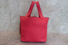 将图片加载到图库查看器，HERMES PICOTIN LOCK MM Clemence leather Rose extreme  D刻印 Hand bag 8000101664

