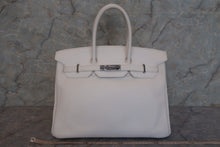 将图片加载到图库查看器，HERMES BIRKIN 35 Swift leather White □N刻印 Hand bag 600120196
