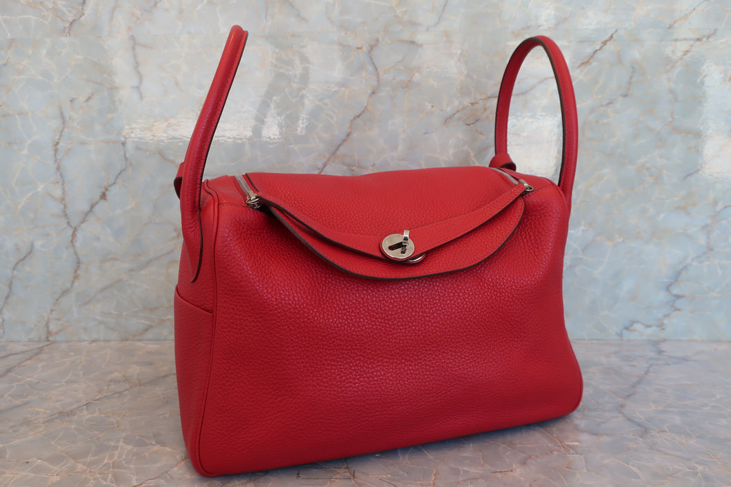HERMES／エルメス リンディ34 トリヨンクレマンス ルージュカザック □P刻印 ショルダーバッグ 700070173