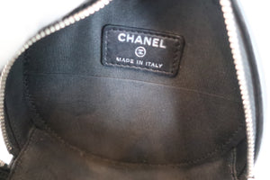CHANEL Camelia round chain shoulder bag Lambskin Black/Silver hadware Shoulder bag 600060098