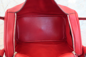 HERMES／エルメス リンディ34 トリヨンクレマンス ルージュカザック □P刻印 ショルダーバッグ 700070173
