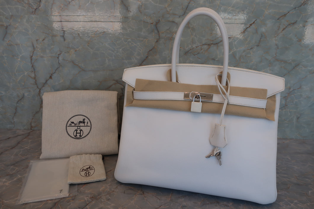 HERMES／エルメス バーキン35 ヴォーエプソン ホワイト □K刻印 ハンドバッグ 700070126
