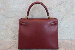 HERMES／エルメス ケリー28 リセ ルージュアッシュ □E刻印 ショルダーバッグ 700060142