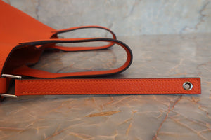 HERMES PICOTIN LOCK PM Clemence leather Orange poppy A Engraving Hand bag 700050225