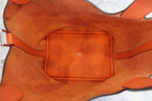 HERMES PICOTIN LOCK PM Clemence leather Orange poppy A Engraving Hand bag 700050225