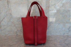 HERMES／エルメス ピコタンロックＰＭ トリヨンクレマンス ルージュカザック A刻印 ハンドバッグ 700070138