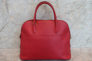 HERMES／エルメス ボリード35 クシュベル ルージュヴィフ 〇W刻印 ショルダーバッグ 700080111