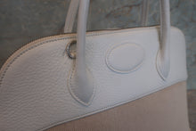 Load image into Gallery viewer, HERMES BOLIDE 35 Toile H/Clemence leather Beige/White □E Engraving Shoulder bag 700120112
