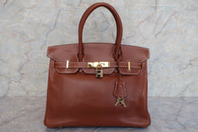 将图片加载到图库查看器，HERMES BIRKIN 30 Graine Lisse leather Noisette □F刻印 Hand bag 600090292
