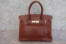 将图片加载到图库查看器，HERMES BIRKIN 30 Graine Lisse leather Noisette □F刻印 Hand bag 600090292
