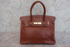 HERMES BIRKIN 30 Graine Lisse leather Noisette □F刻印 Hand bag 600090292