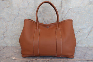 HERMES GARDEN PARTY PM Negonda leather Gold □O刻印 Tote bag 600060177