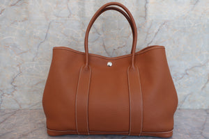 HERMES GARDEN PARTY PM Negonda leather Gold □O刻印 Tote bag 600060177