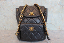 Load image into Gallery viewer, CHANEL Matelasse chain back pack Lambskin Black/Gold hadware Back pack 800080227
