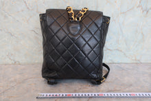 Load image into Gallery viewer, CHANEL Matelasse chain back pack Lambskin Black/Gold hadware Back pack 800080227
