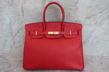 Load image into Gallery viewer, HERMES BIRKIN 35 Epsom leather Vermillon □H Engraving Hand bag 700030121
