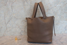 Load image into Gallery viewer, HERMES PICOTIN LOCK MM Clemence leather Etoupe gray Z Engraving Hand bag 700120148
