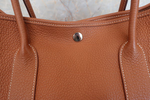 HERMES GARDEN PARTY PM Negonda leather Gold □O刻印 Tote bag 600060177