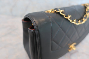 CHANEL Diana matelasse chain shoulder bag Lambskin Black/Gold hadware Shoulder bag 600060041