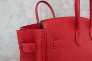 HERMES BIRKIN 35 Epsom leather Vermillon □H Engraving Hand bag 700030121