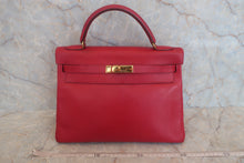 将图片加载到图库查看器，HERMES KELLY 32 Graine Couchevel leather Rouge vif 〇V刻印 Shoulder bag 500060067
