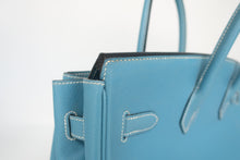 将图片加载到图库查看器，HERMES BIRKIN 35 Epsom leather Blue jean □K刻印 Hand bag 800100078
