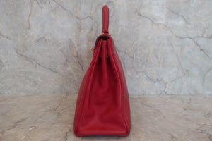 HERMES KELLY 32 Graine Couchevel leather Rouge vif 〇V刻印 Shoulder bag 500060067