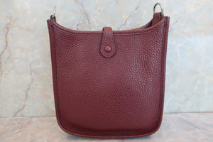 HERMES EVELYNE TPM Clemence leather Bordeaux A刻印 Shoulder bag 600060173