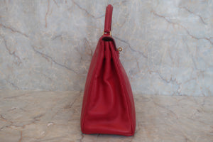 HERMES KELLY 32 Graine Couchevel leather Rouge vif 〇V刻印 Shoulder bag 500060067