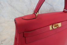 将图片加载到图库查看器，HERMES KELLY 32 Graine Couchevel leather Rouge vif 〇V刻印 Shoulder bag 500060067
