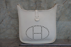 HERMES／エルメス エブリン2ＰＭ トリヨンクレマンス ホワイト □I刻印 ショルダーバッグ 700080150