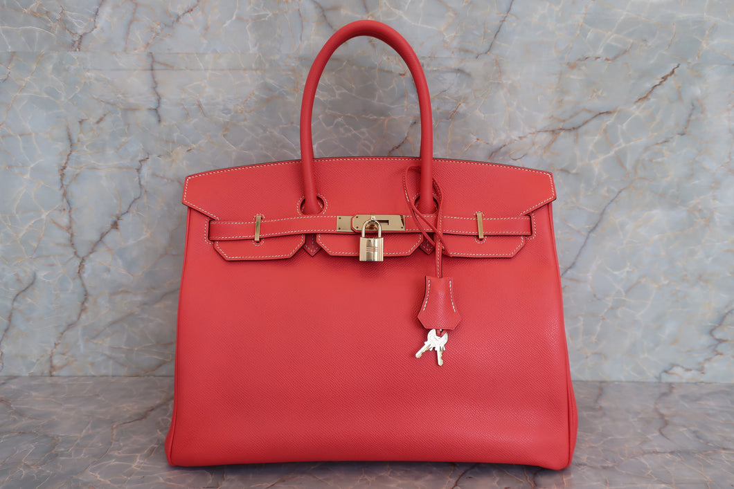 HERMES／エルメス キャンディバーキン35 ヴォーエプソン ローズジャイプール/ゴールド □P刻印 ハンドバッグ 700040232
