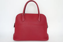 将图片加载到图库查看器，HERMES BOLIDE 31 Clemence leather Rouge grenet X刻印 Shoulder bag 800100092
