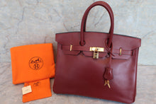 将图片加载到图库查看器，HERMES BIRKIN 35 Graine Couchevel leather Rouge H □F刻印 Hand bag 600060079
