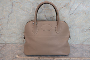 HERMES／BOLIDE 31 Clemence leather Gris tourterelleT刻印 Shoulder bag 600080183