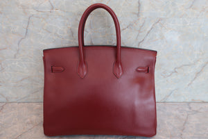 HERMES BIRKIN 35 Graine Couchevel leather Rouge H □F刻印 Hand bag 600060079