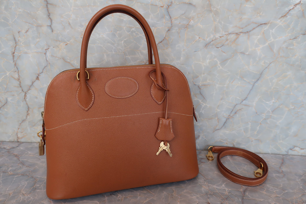 HERMES／エルメス ボリード31 クシュベル ゴールド 〇Z刻印 ショルダーバッグ 700110024