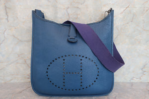 HERMES／エルメス エブリン1GM トリヨンクレマンス ブルー □J刻印 ショルダーバッグ 700020124