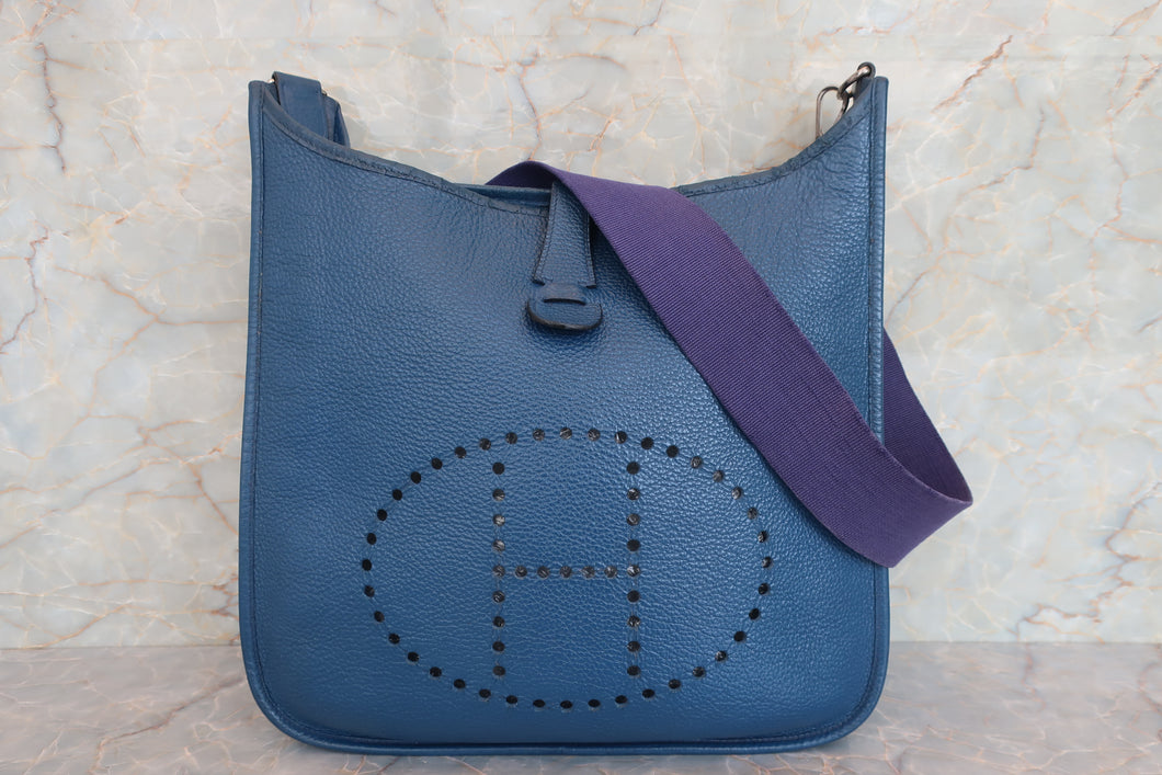 HERMES／エルメス エブリン1GM トリヨンクレマンス ブルー □J刻印 ショルダーバッグ 700020124