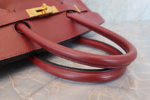 将图片加载到图库查看器，HERMES BIRKIN 35 Graine Couchevel leather Rouge H □F刻印 Hand bag 600060079
