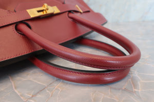 HERMES BIRKIN 35 Graine Couchevel leather Rouge H □F刻印 Hand bag 600060079