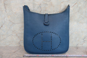 HERMES／エルメス エブリン1GM トリヨンクレマンス ブルー □J刻印 ショルダーバッグ 700020124