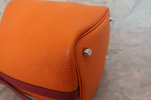 Load image into Gallery viewer, HERMES PICOTIN LOCK TOUCH PM Clemence leather/Swift leather Orange/Rouge grenet X Engraving Hand bag 700120155
