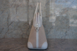 HERMES／エルメス ボリード35 トワルアッシュ/トリヨンクレマンス ベージュ/ホワイト □E刻印 ショルダーバッグ 700070097