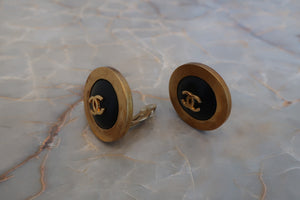 CHANEL CC mark Round earring Gold plate Gold Earring 500100126
